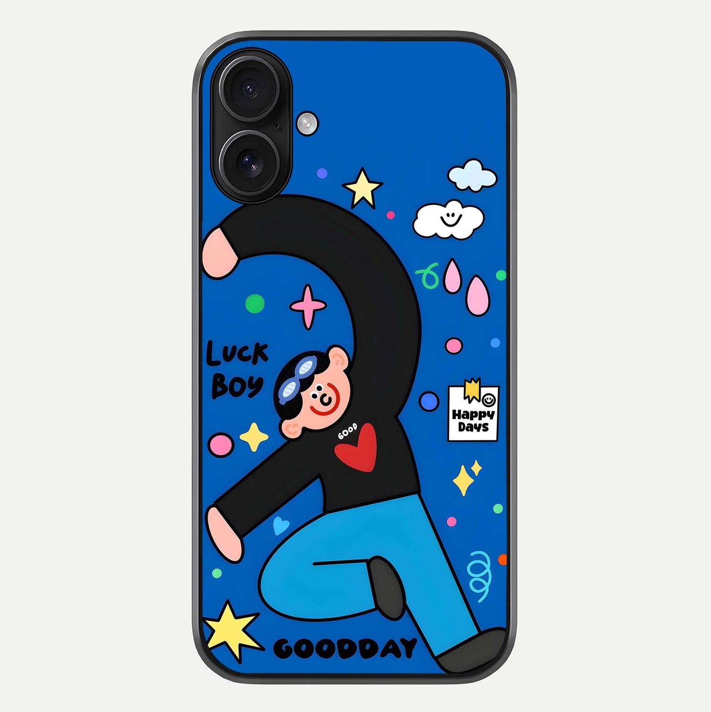 Happy Luck Vibe Glass Case For iPhone 16 by Custom World