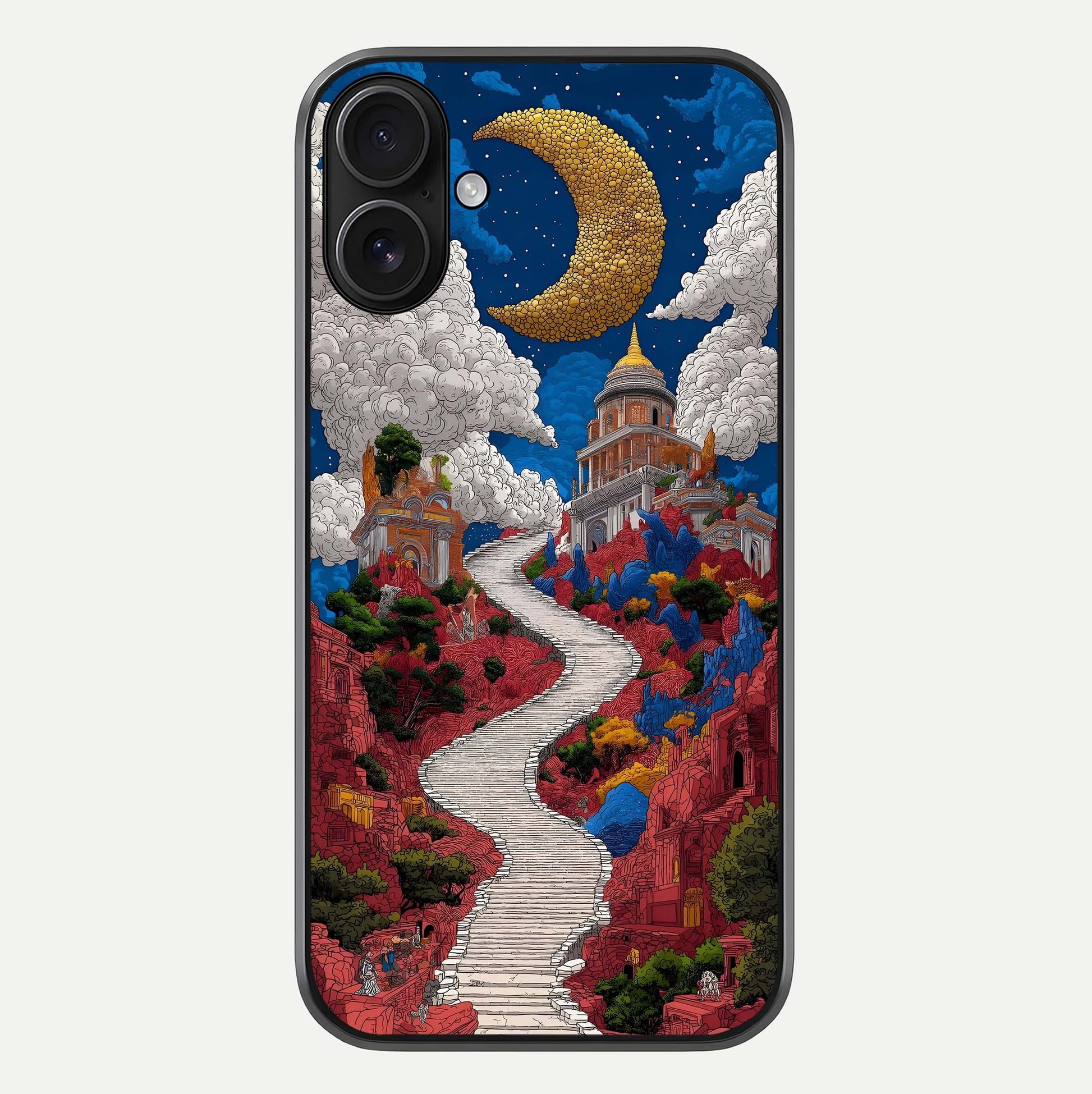 Heavenly Moon Path Glass Case For iPhone 16 by Custom World
