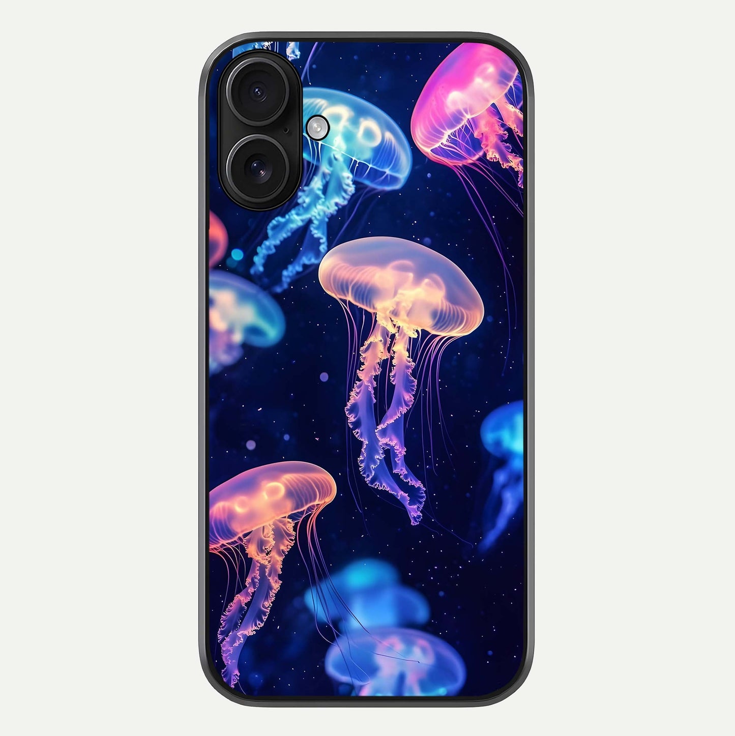 Jellyfish Pattern Glass Case For iPhone 16 by Custom World