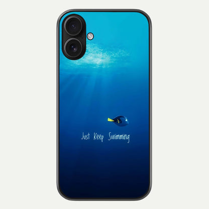 Just Keep Swimming Glass Case For iPhone 16 by Custom World