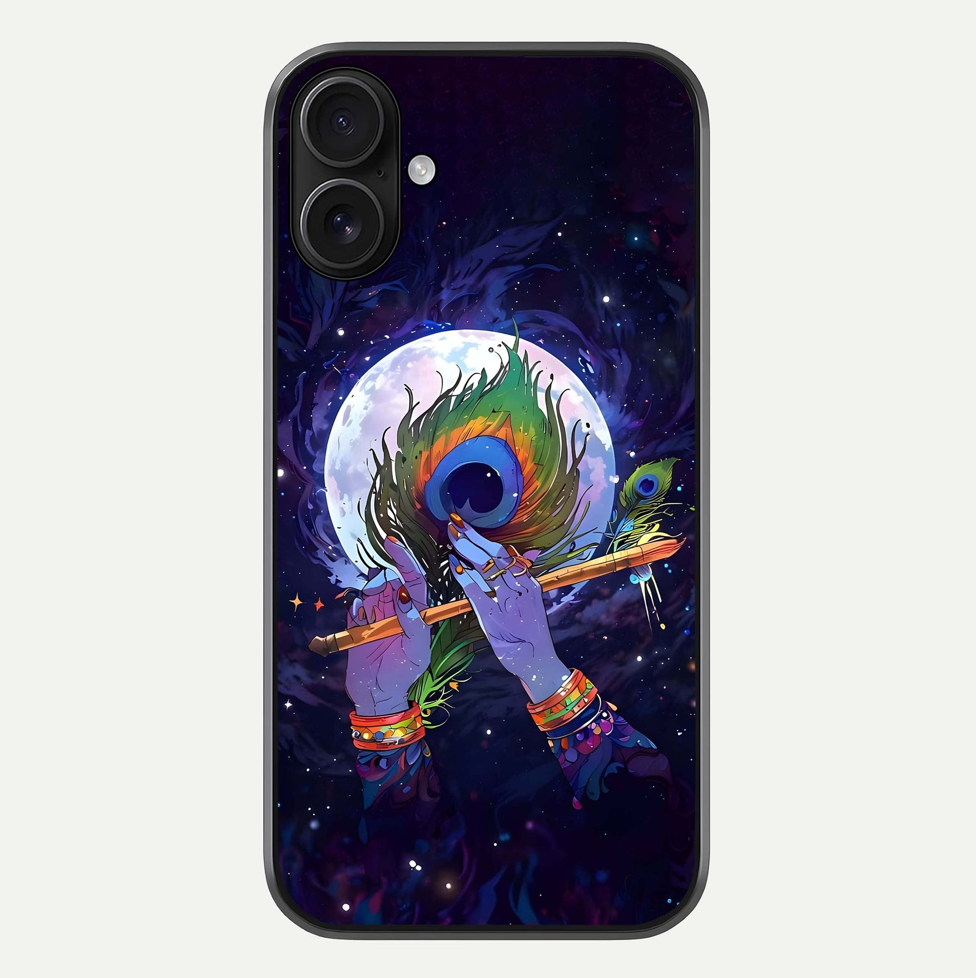 Krishna Hands Art Glass Case For iPhone 16 by Custom World