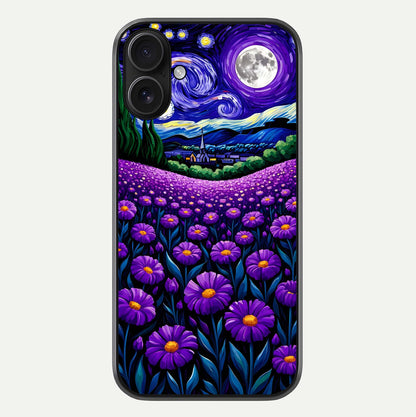 Lavender Moon Field Glass Case For iPhone 16 by Custom World