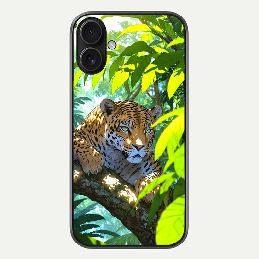 Leopard In Jungle Glass Case For iPhone 16 by Custom World