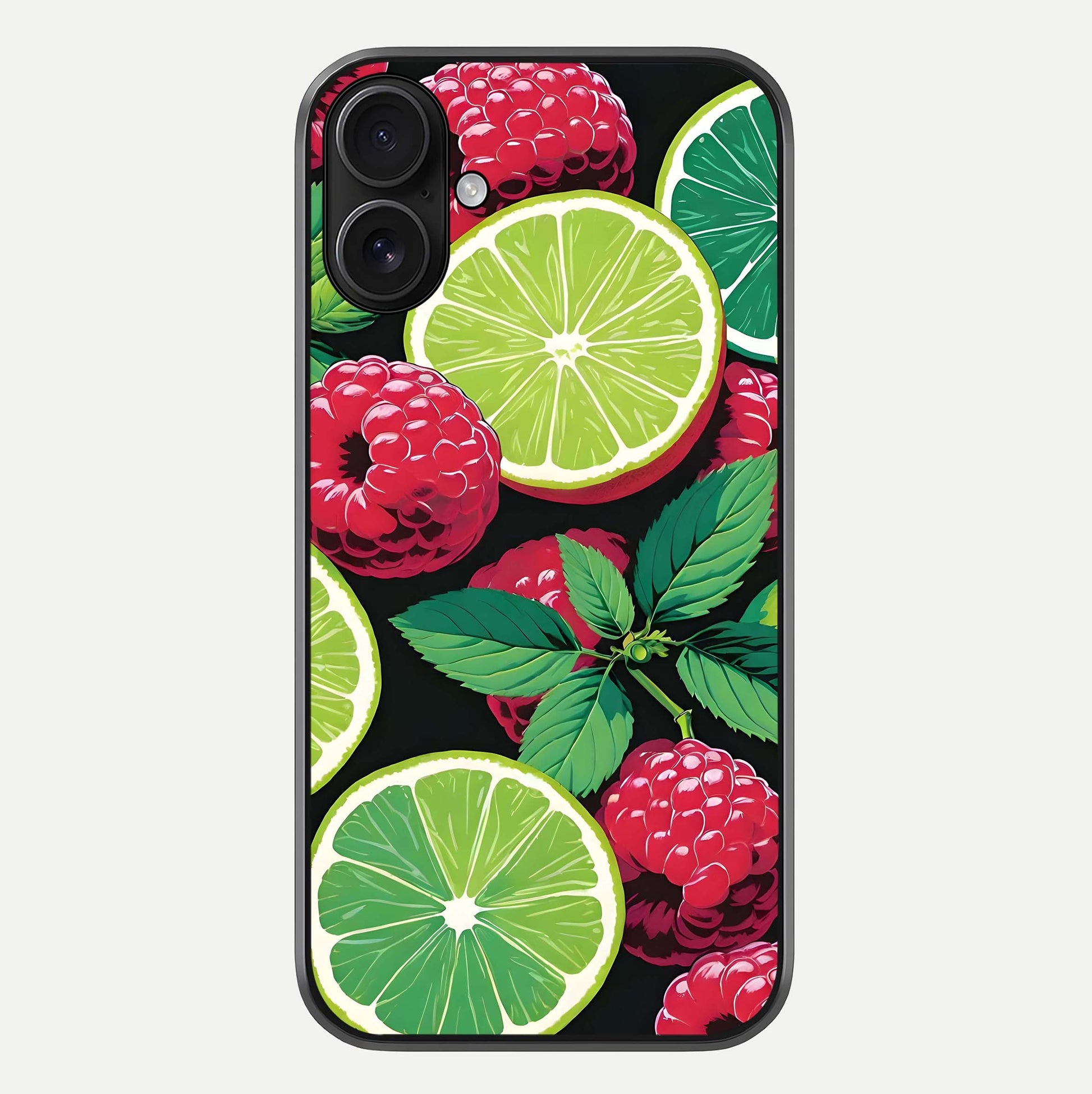 Lime & Raspberry Pattern Glass Case For iPhone 16 by Custom World