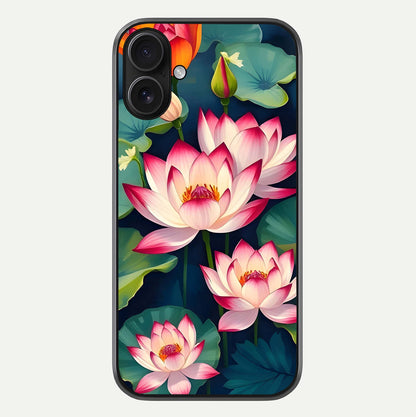 Lotus Dream Serenity Glass Case For iPhone 16 by Custom World
