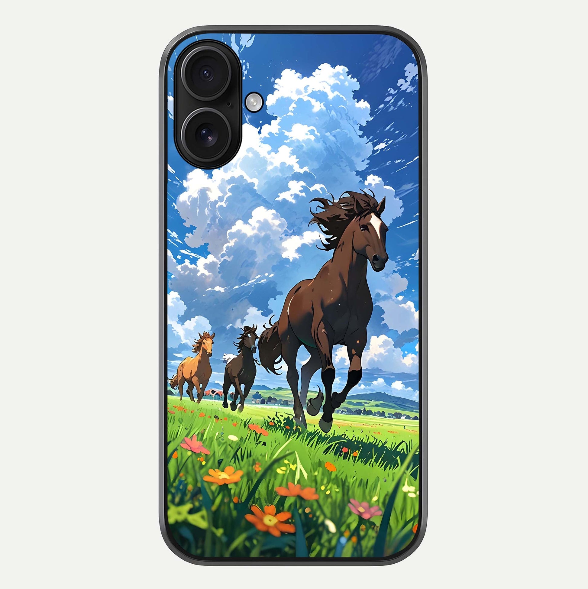 Majestic Horses Galloping Glass Case For iPhone 16 by Custom World