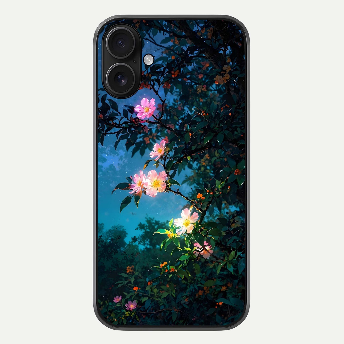 Midnight Bloom Glow Glass Case For iPhone 16 by Custom World