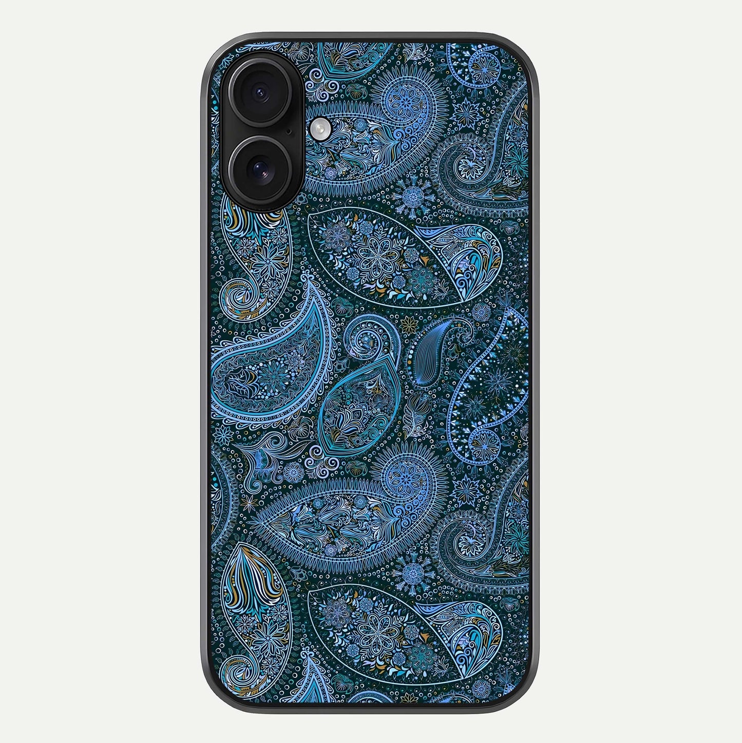 Midnight Paisley Glow Glass Case For iPhone 16 by Custom World