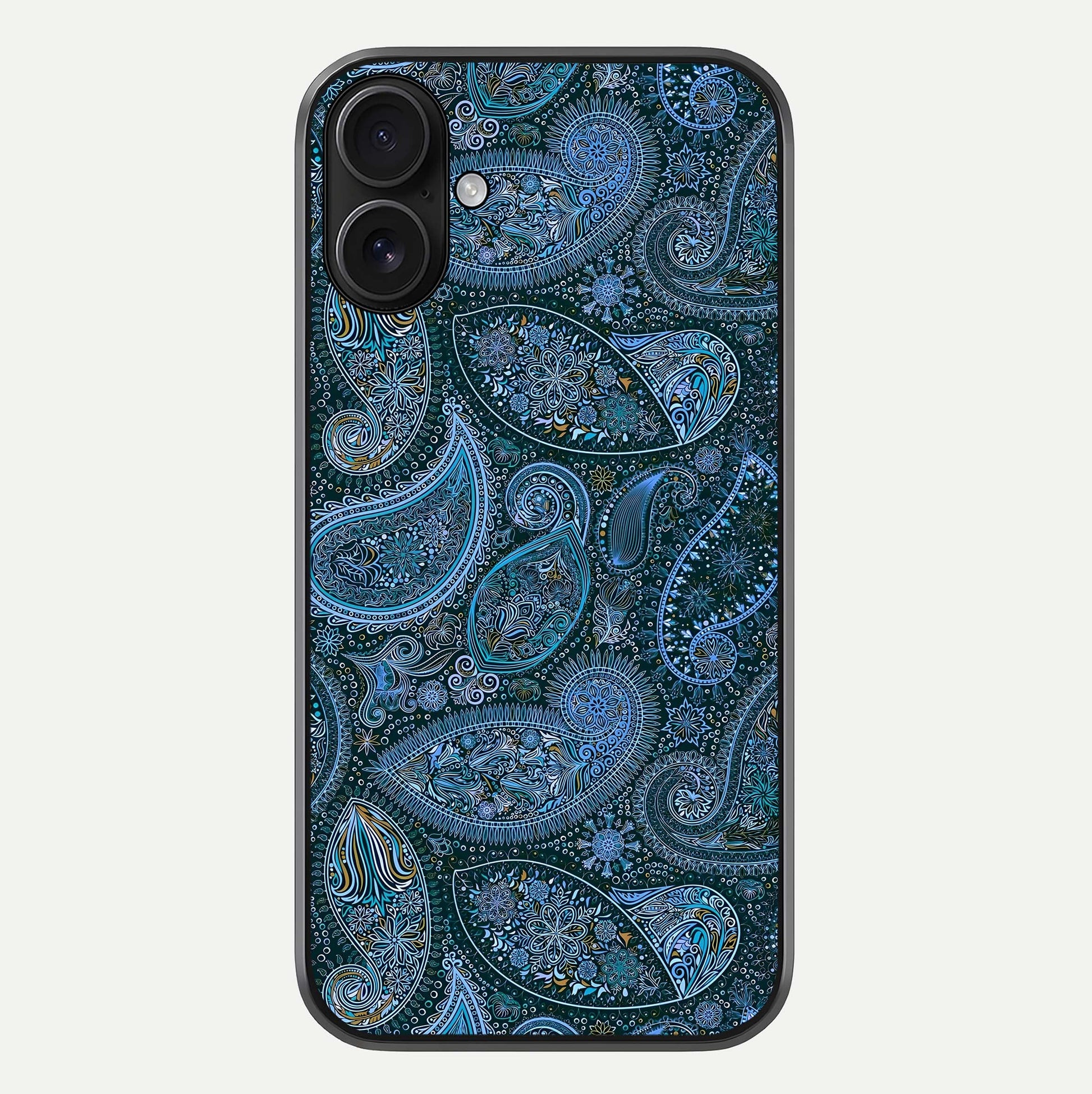 Midnight Paisley Glow Glass Case For iPhone 16 by Custom World