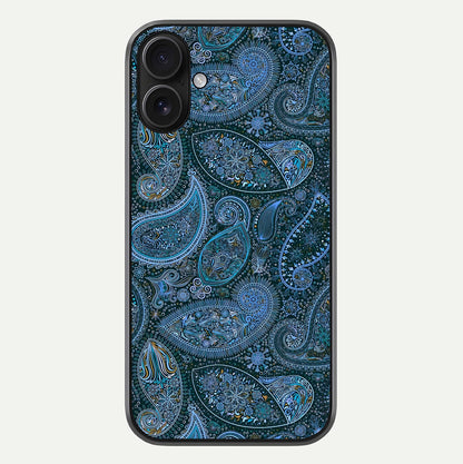 Midnight Paisley Glow Glass Case For iPhone 16 by Custom World