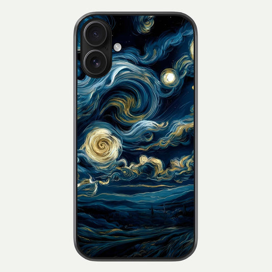 Midnight Sky Whirl Glass Case For iPhone 16 by Custom World