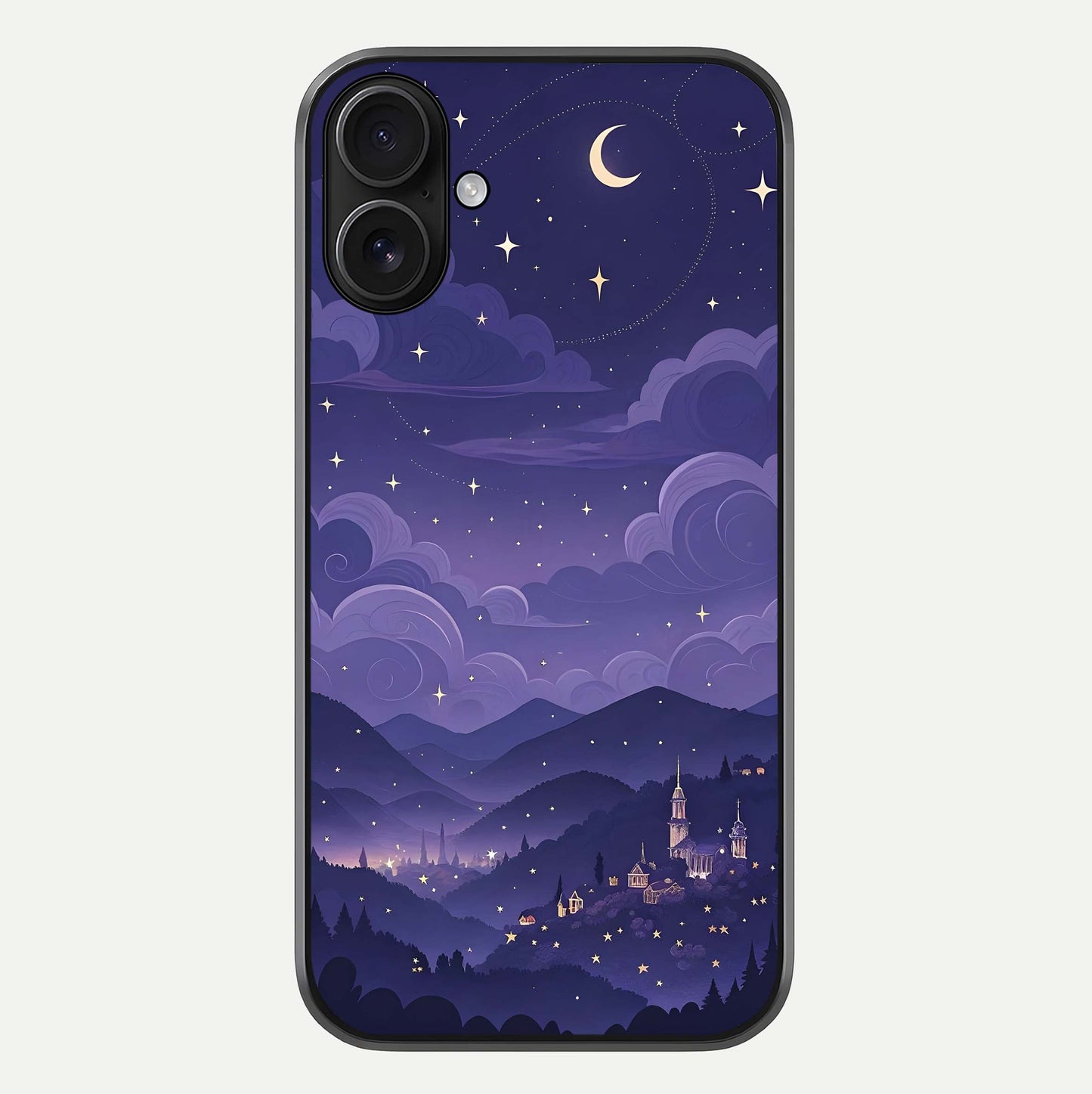 Minimal Night View Glass Case For iPhone 16 by Custom World