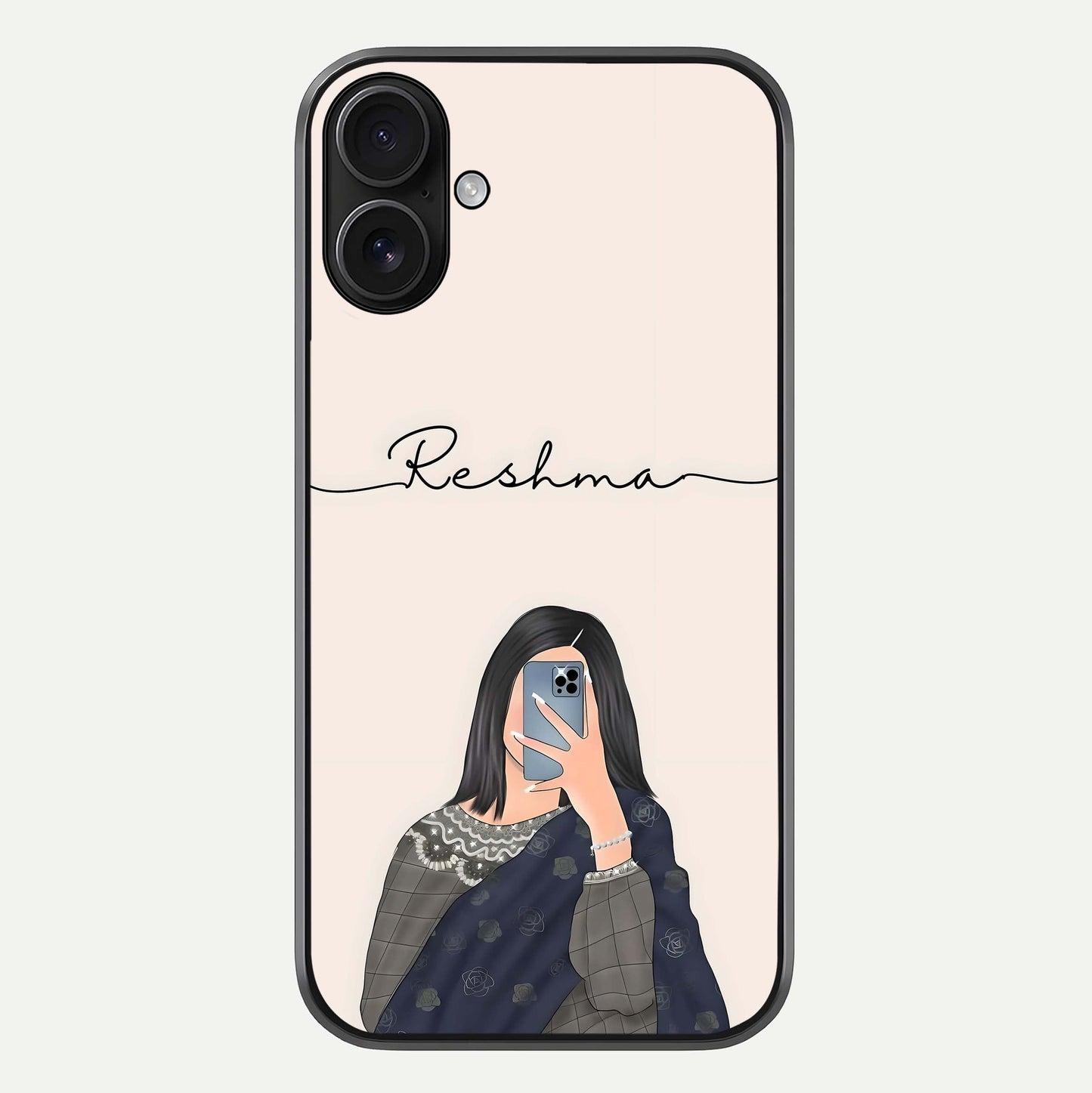 Mirror Mood Muse With Custom Name Glass Case For iPhone 16 by Custom World