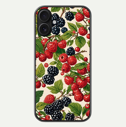 Mixed Berry Collage Glass Case For iPhone 16 by Custom World