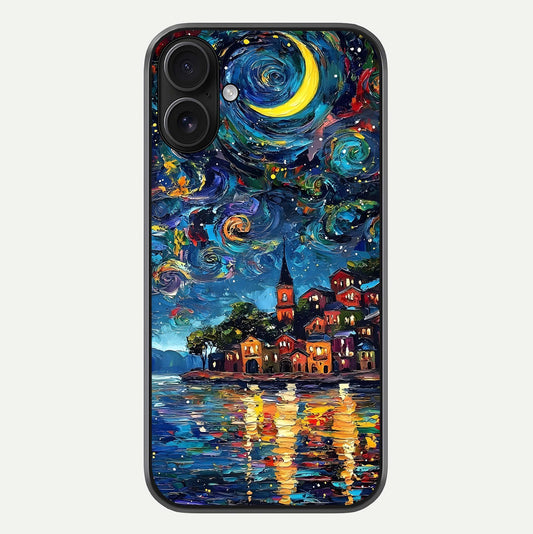 Moonlight Harbor Glow Glass Case For iPhone 16 by Custom World