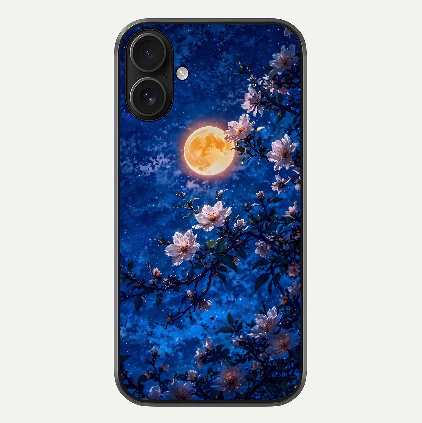 Moonlit Blossoms Night Glass Case For iPhone 16 by Custom World