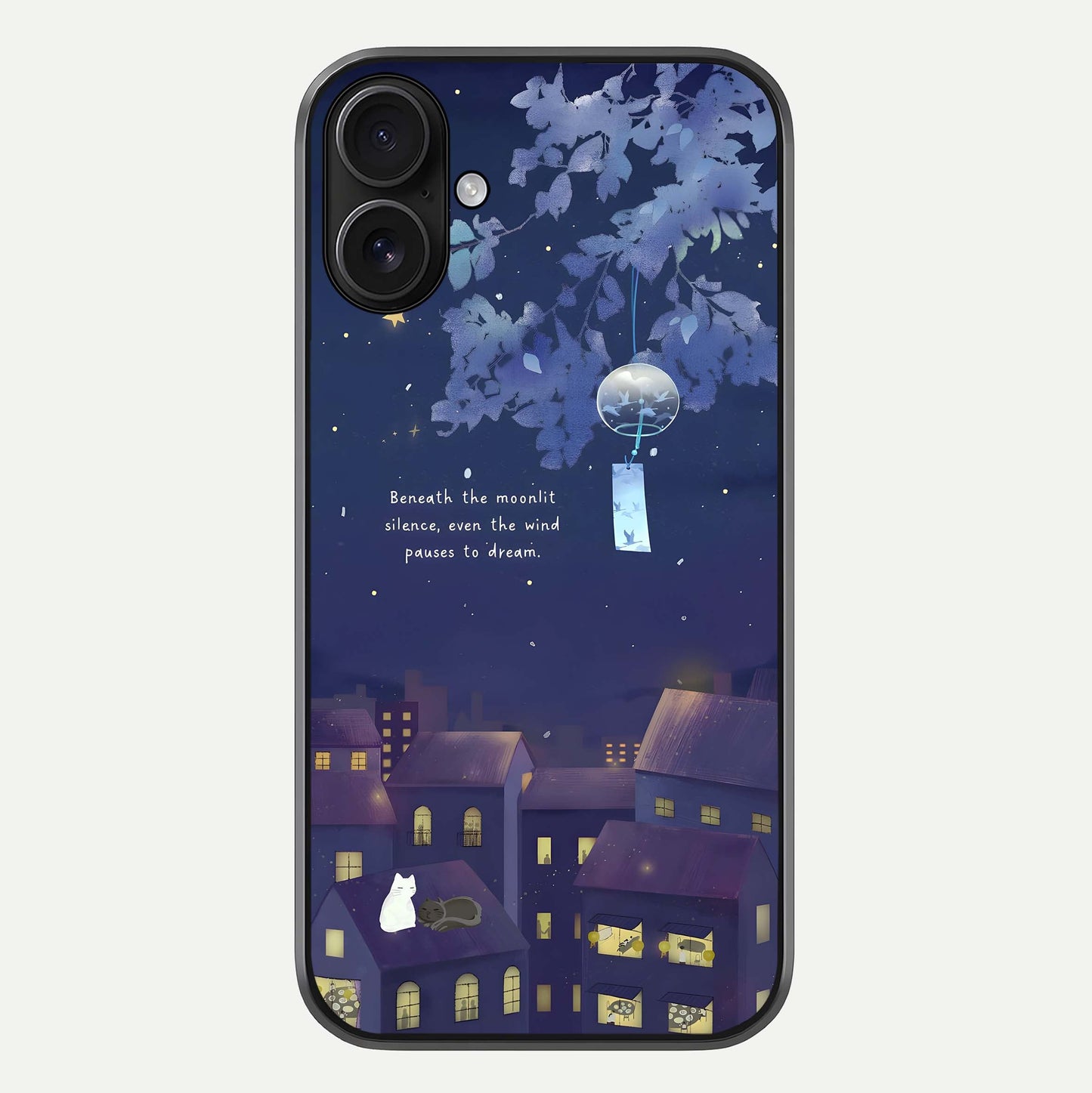 Moonlit Cat Silence Glass Case For iPhone 16 by Custom World