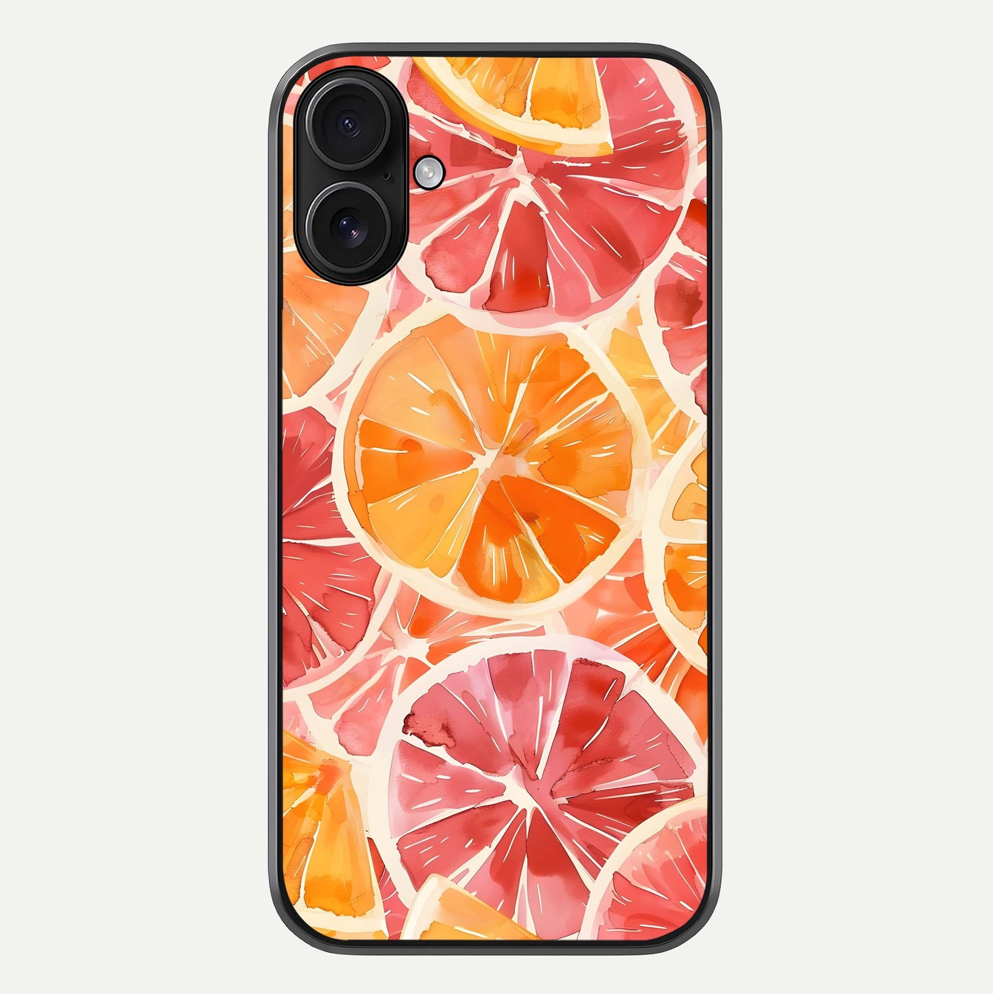 Orange Fruits Pattern Glass Case For iPhone 16 by Custom World