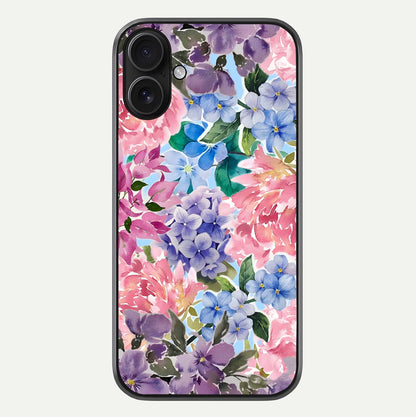 Pastel Floral Mix Glass Case For iPhone 16 by Custom World