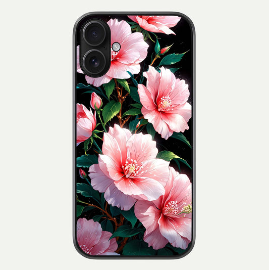 Peach Flower Glass Case For iPhone 16 by Custom World