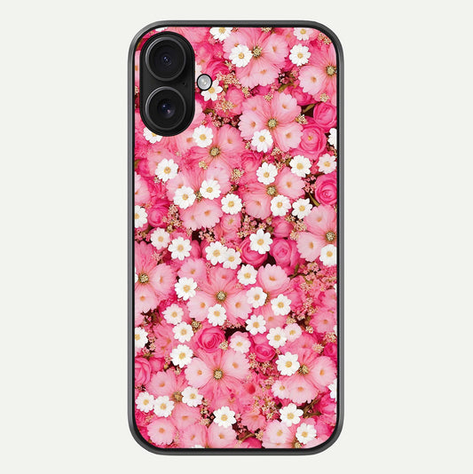 Pink Daisy Bliss Glass Case For iPhone 16 by Custom World