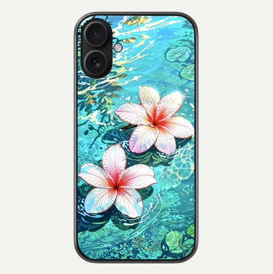 Pink Flowers in Water Glass Case For iPhone 16 by Custom World