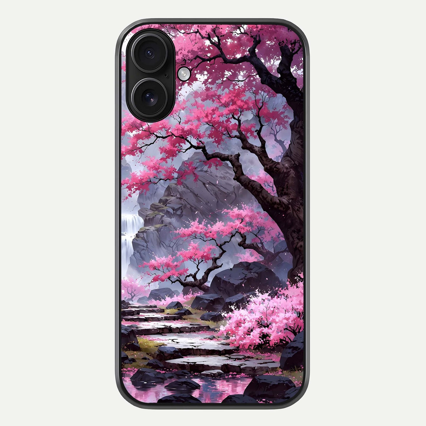 Pinkish Scenery Glass Case For iPhone 16 by Custom World