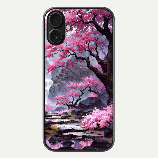 Pinkish Scenery Glass Case For iPhone 16 by Custom World