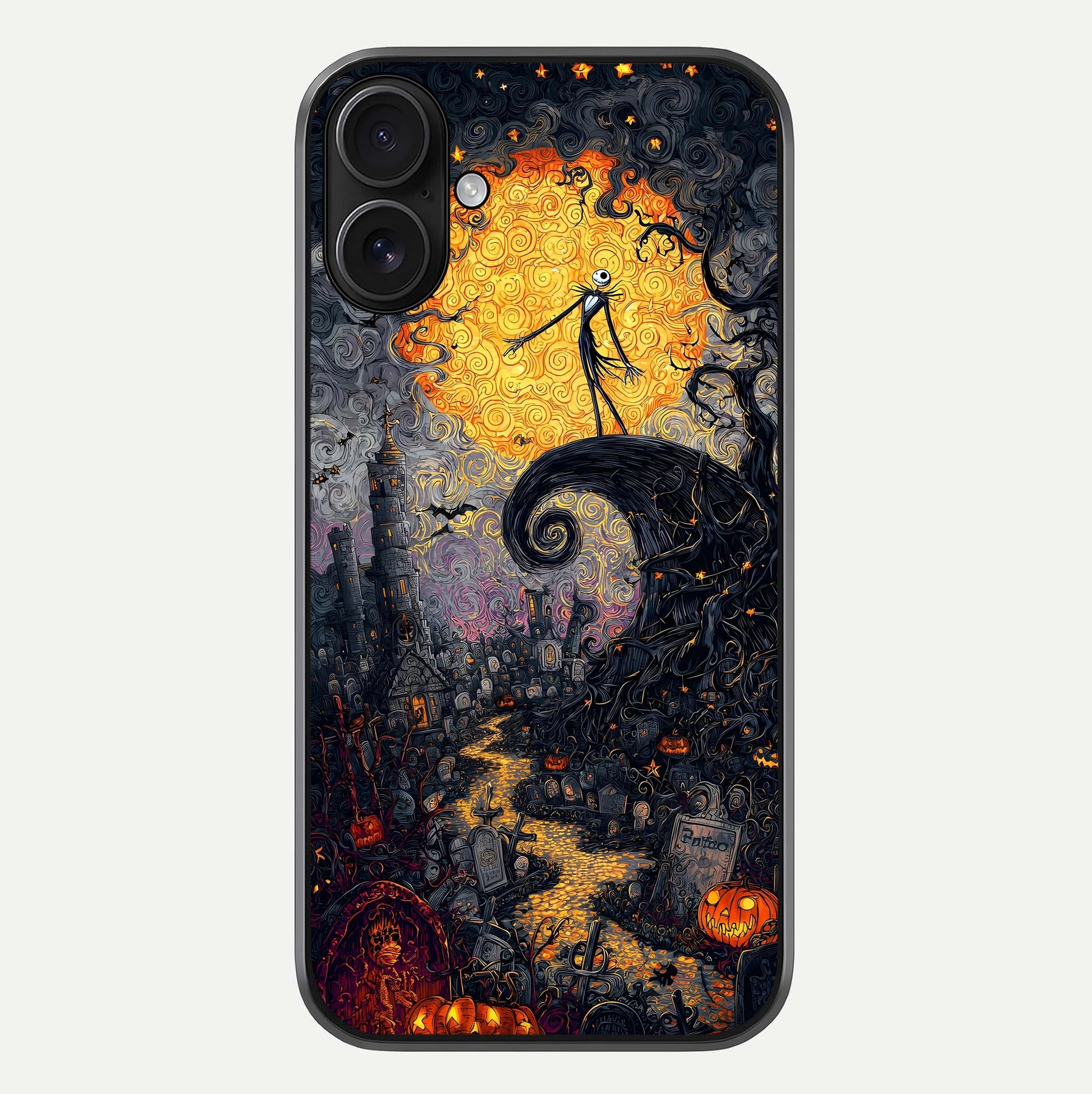 Pumpkin Moon Night Glass Case For iPhone 16 by Custom World
