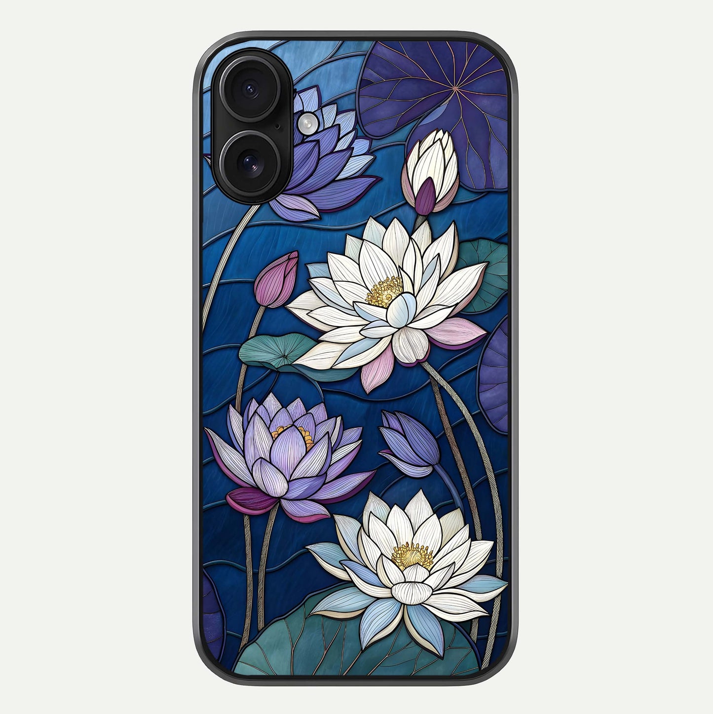 Purple Lotus Stained Glass Case For iPhone 16 by Custom World