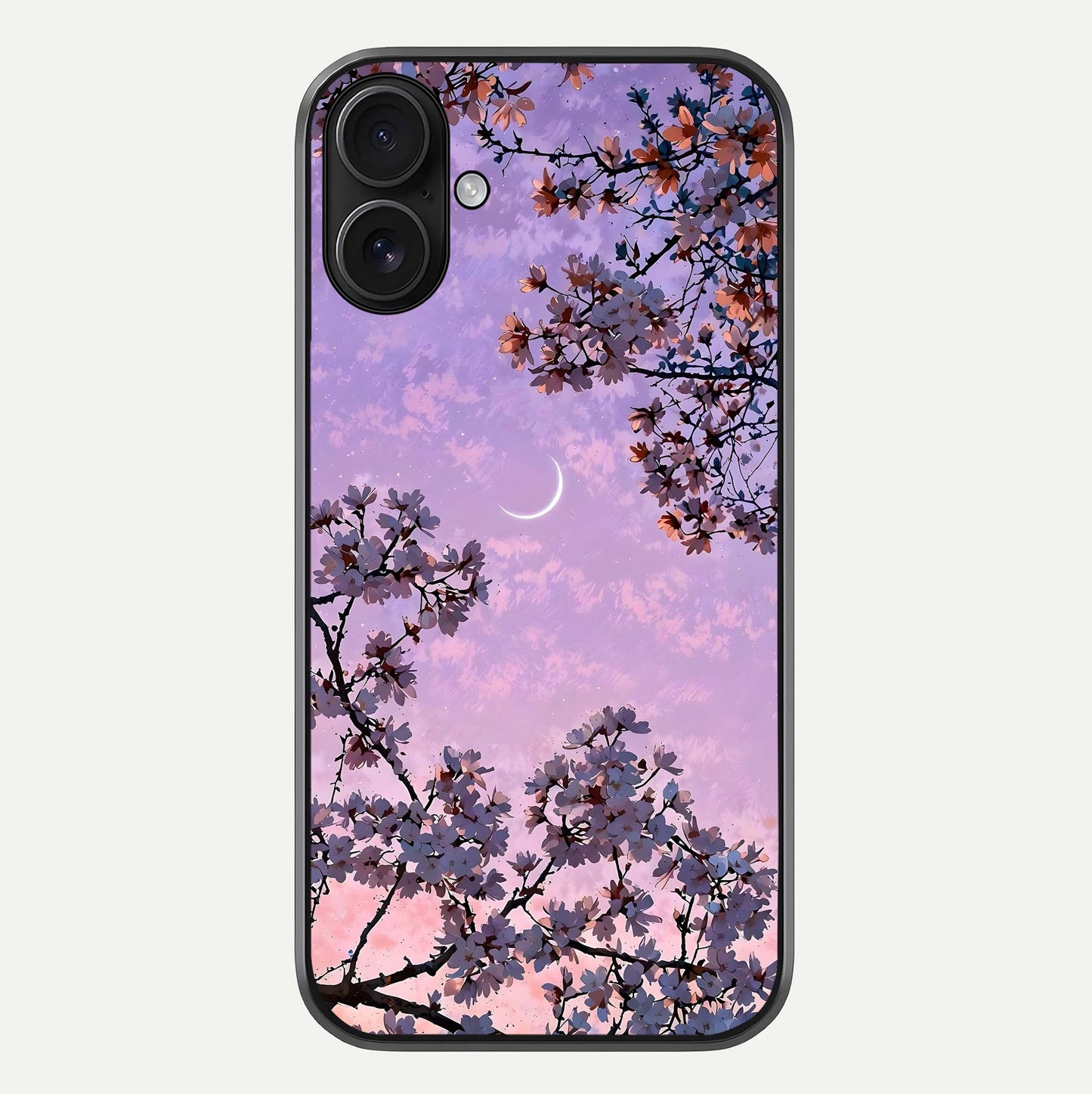 Purple Serenity Moon Glass Case For iPhone 16 by Custom World