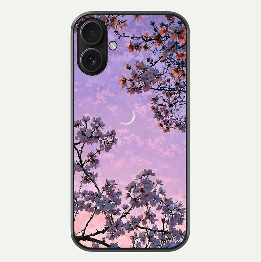 Purple Serenity Moon Glass Case For iPhone 16 by Custom World