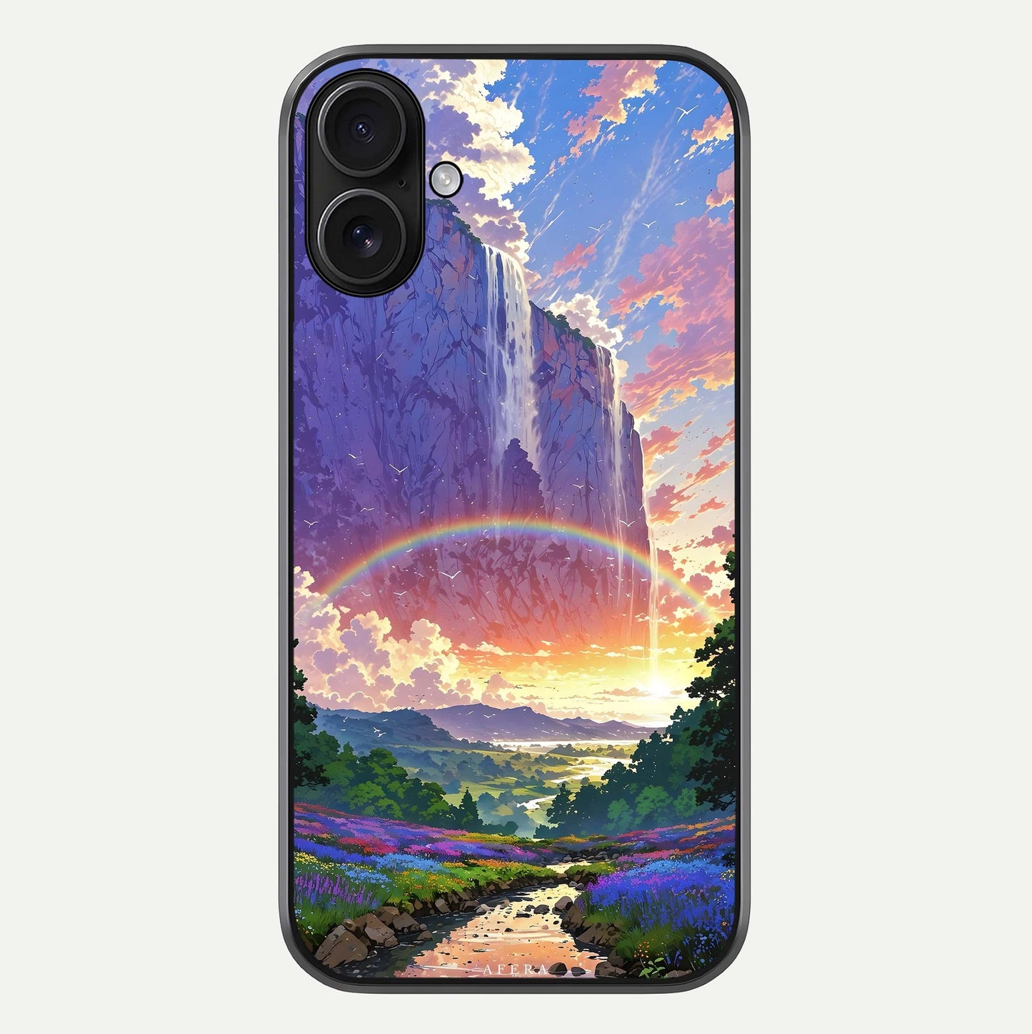 Rainbow Valley Dream Glass Case For iPhone 16 by Custom World