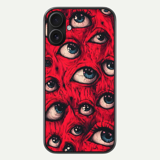 Red Eyes Pattern Glass Case For iPhone 16 by Custom World