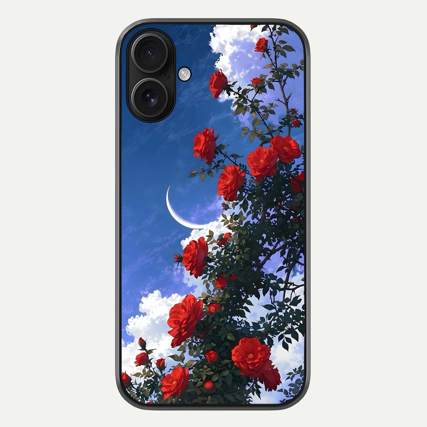 Rose Drift Flowers Glass Case For iPhone 16 by Custom World