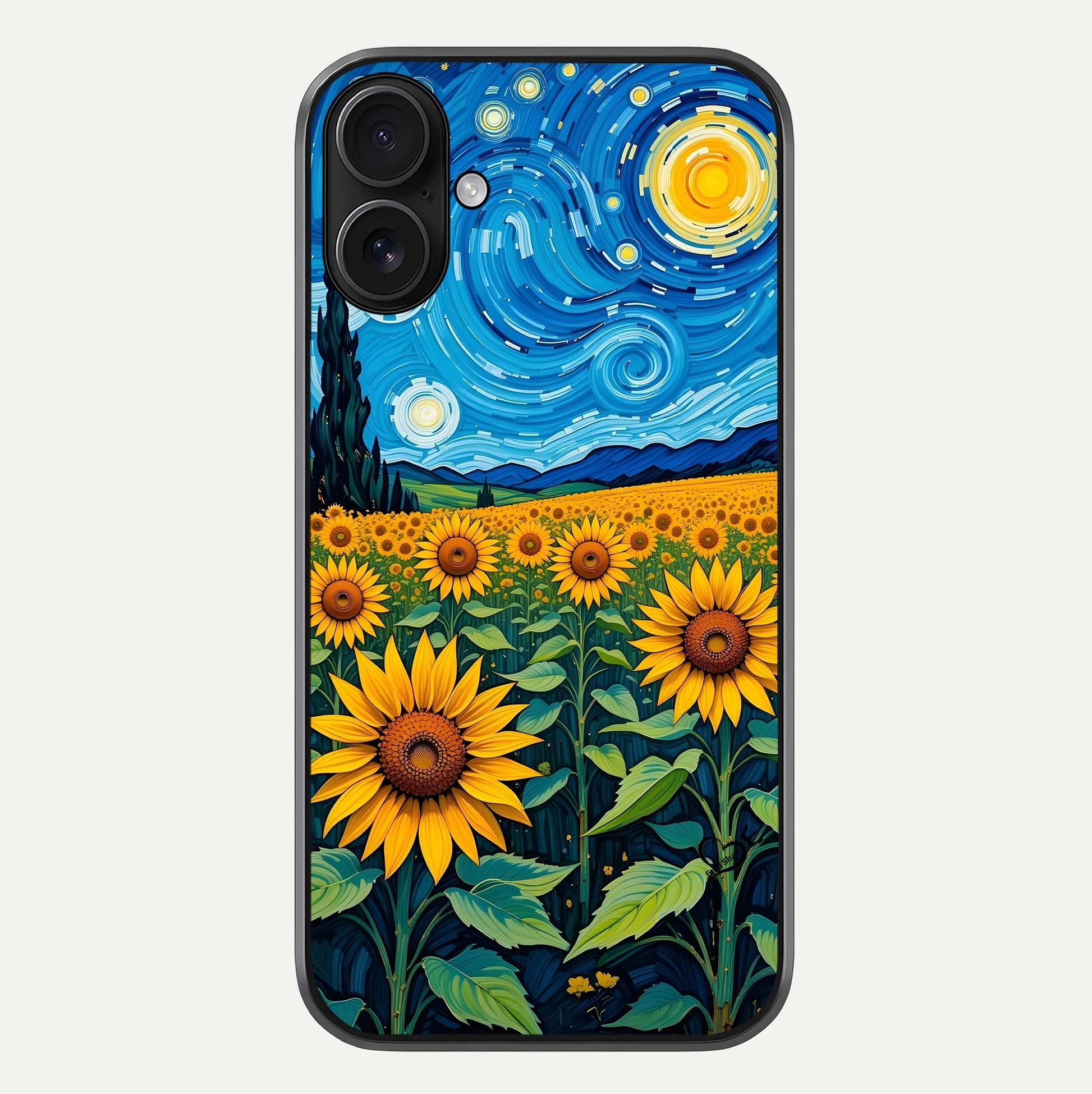 Starry Sunflower Dreams Glass Case For iPhone 16 by Custom World