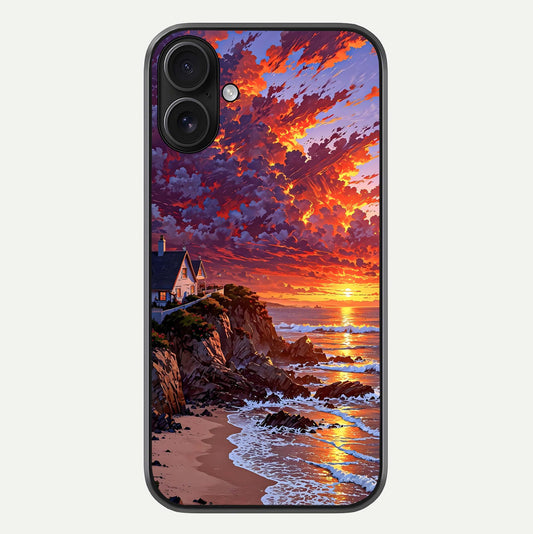 Sunset House By Sea Glass Case For iPhone 16 by Custom World