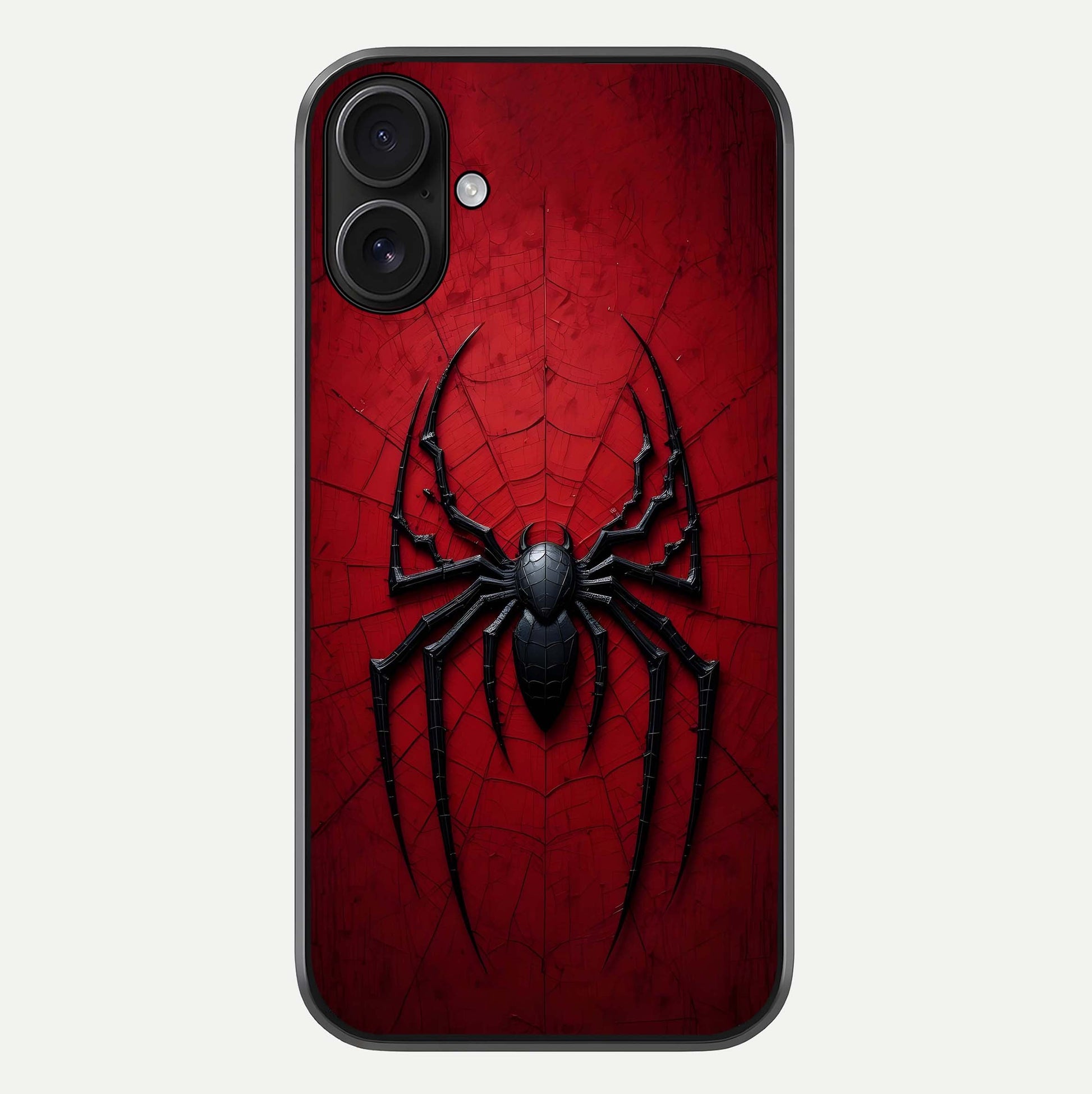 Superhero Web Emblem Glass Case For iPhone 16 by Custom World
