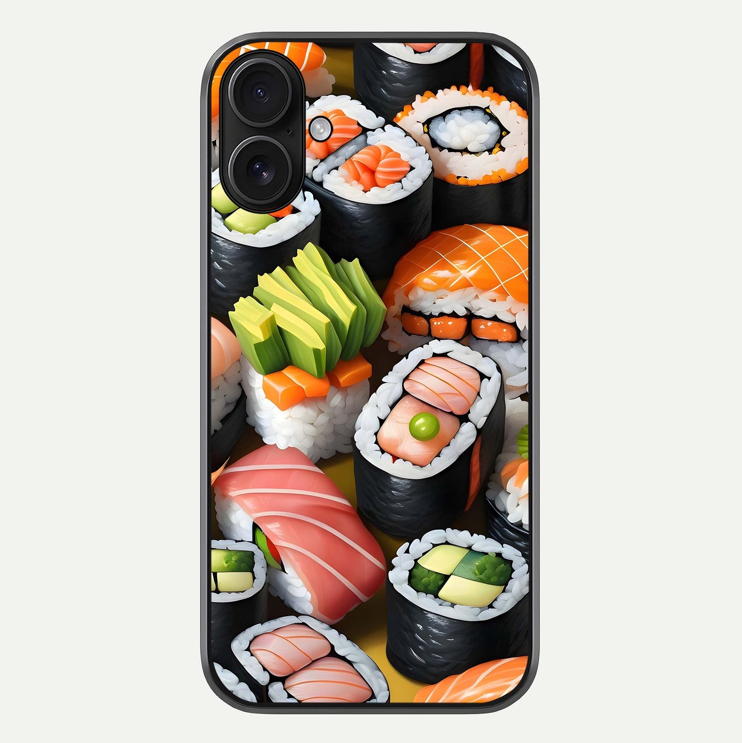 Sushi Food Pattern Glass Case For iPhone 16 by Custom World