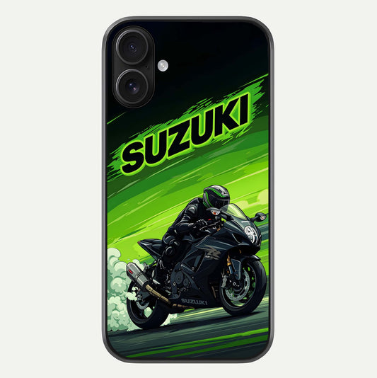 Suzuki Speed Beast Glass Case For iPhone 16 by Custom World