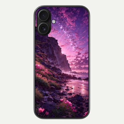 Twilight Blossom Coast Glass Case For iPhone 16 by Custom World