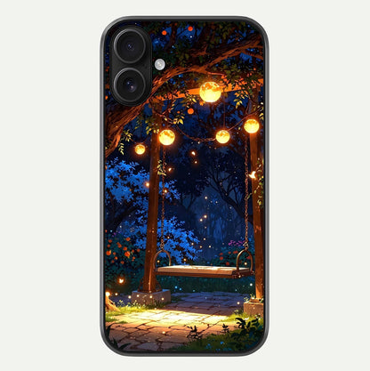 Twilight Garden Swing Glass Case For iPhone 16 by Custom World