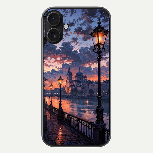 Twilight River Lights Glass Case For iPhone 16 by Custom World