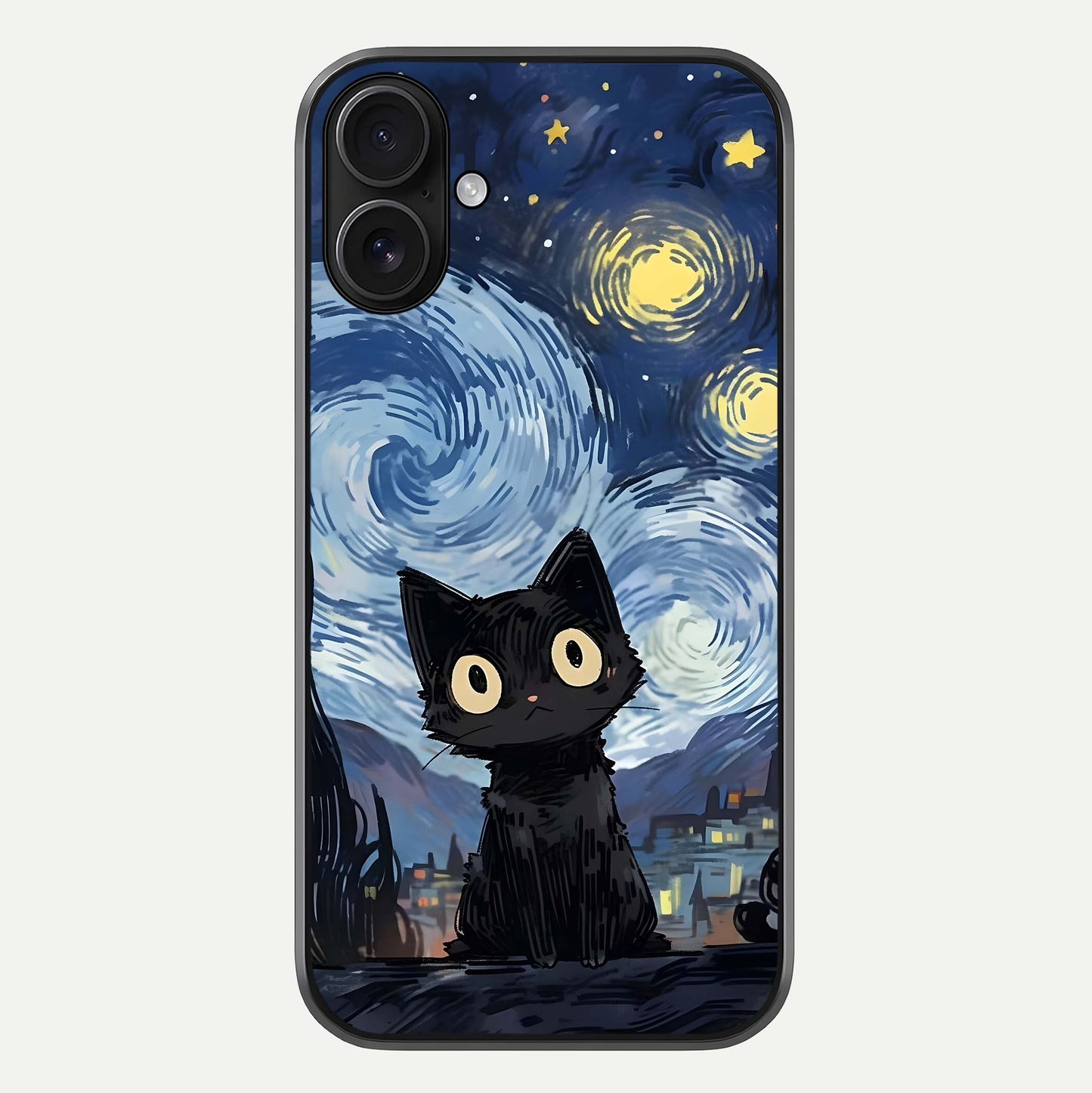 Van Gogh Cat Glass Case For iPhone 16 by Custom World