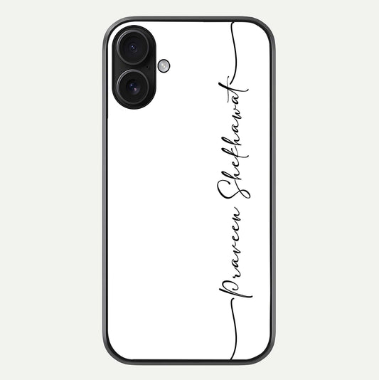 White Tune Custom Name Glass Case For iPhone 16 by Custom World