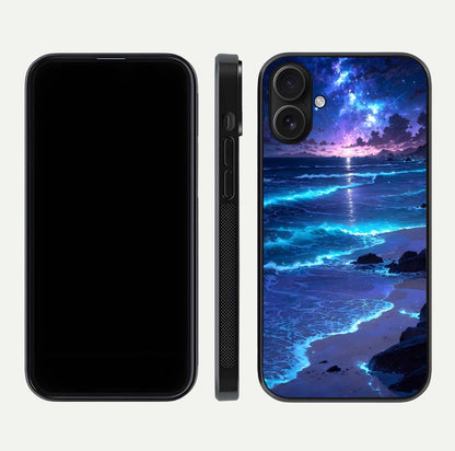 Classic Damn Look Glass Case for iPhone 16 dual-view layout showing design clarity and glass polish