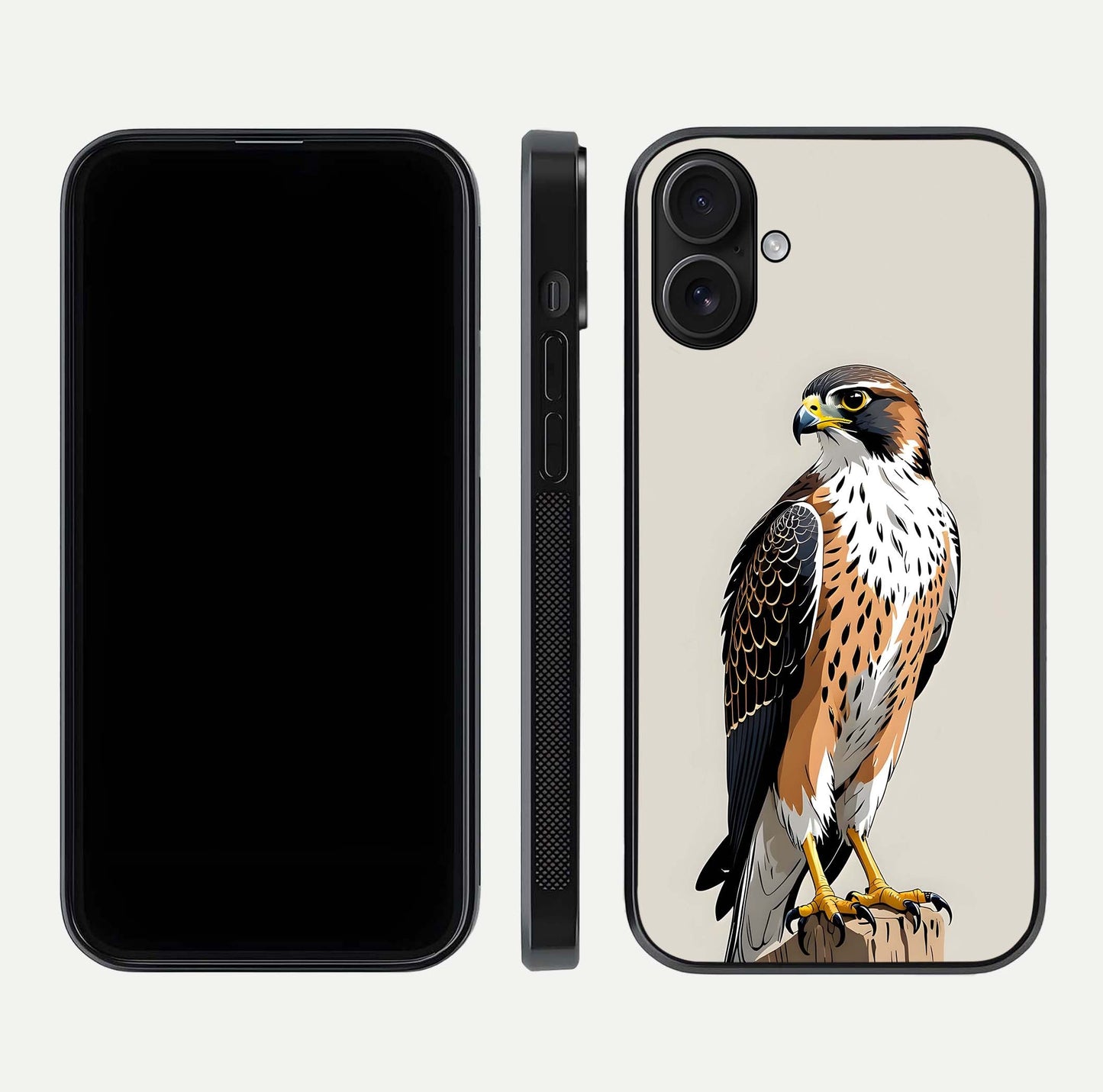 Clever Eagle Glass Case for iPhone 16 dual-view layout showing design symmetry and smooth finish