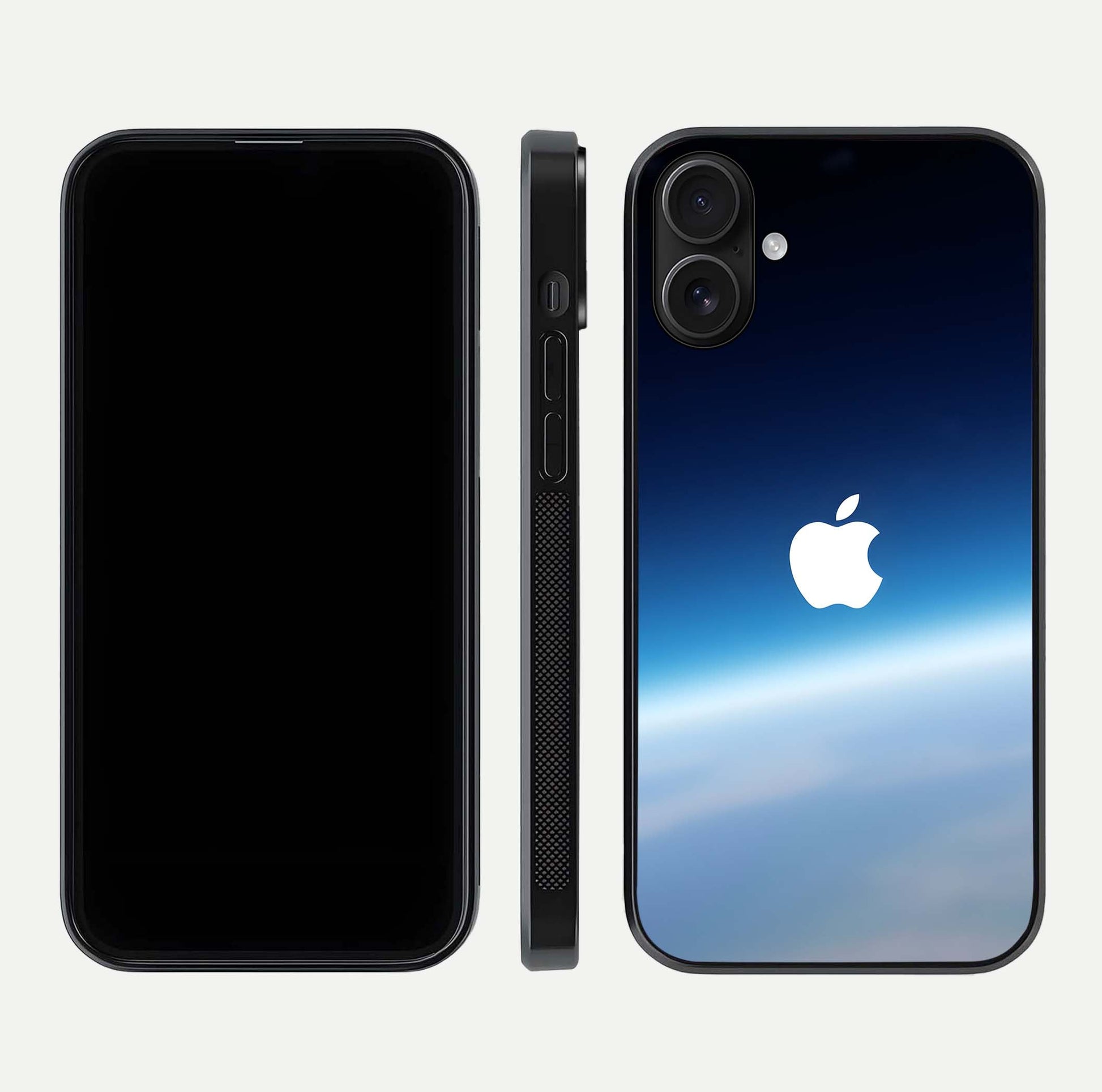 Minimal Apple Sky Glass Case for iPhone 16 front & back layout with clean tone and minimal finish