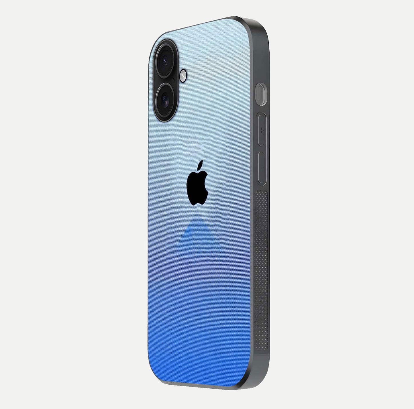 Gradient Apple Vibe Glass Case for iPhone 16 side-angle image showing reflection glow and elegant surface