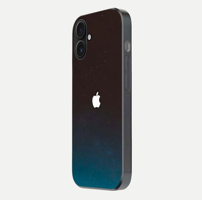 Green Emerald Apple Logo Glass Case for iPhone 16 side-angle image showing reflection polish and rich emerald hue